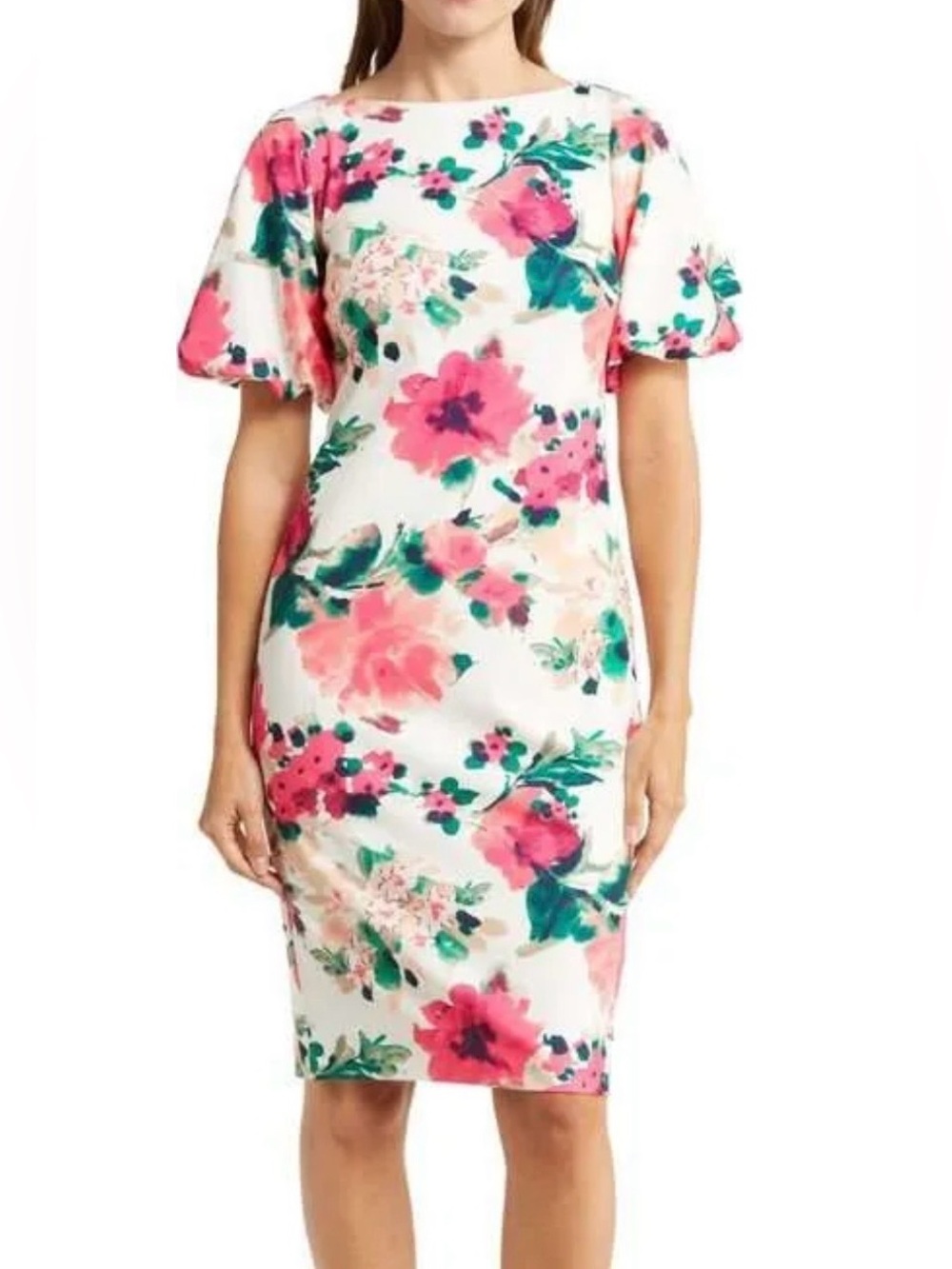 Eliza J Floral Dress Size 0 White EUC